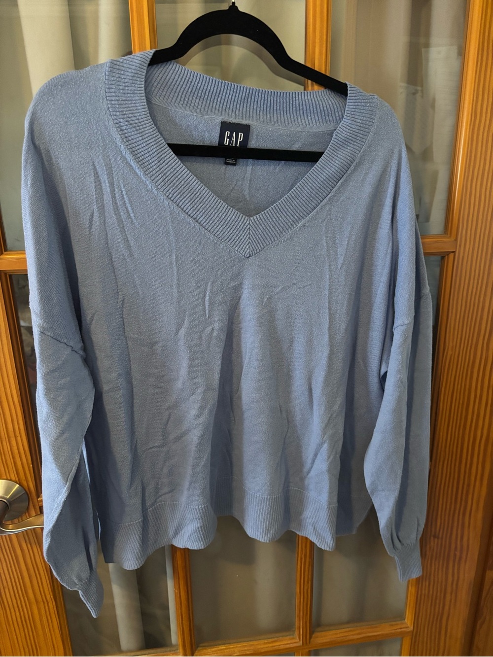 GAP Sky Blue V-Neck Knit Sweater